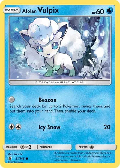 21/145 Alolan Vulpix Reverse Holo - Guardians Rising