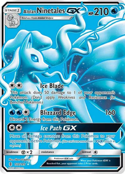 132/145 Alolan Ninetales GX - Guardians Rising