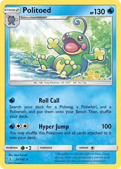 25/145 Politoed Holofoil - Guardians Rising