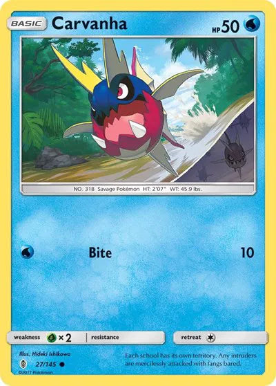 27/145 Carvanha Reverse Holo - Guardians Rising