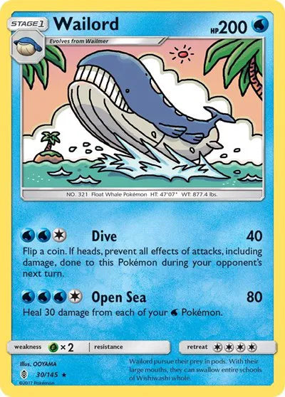 30/145 Wailord Reverse Holo - Guardians Rising