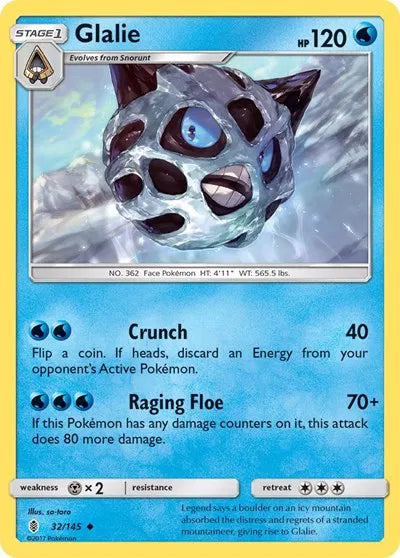 32/145 Glalie Reverse Holo - Guardians Rising