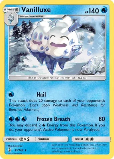 35/145 Vanilluxe Reverse Holo - Guardians Rising