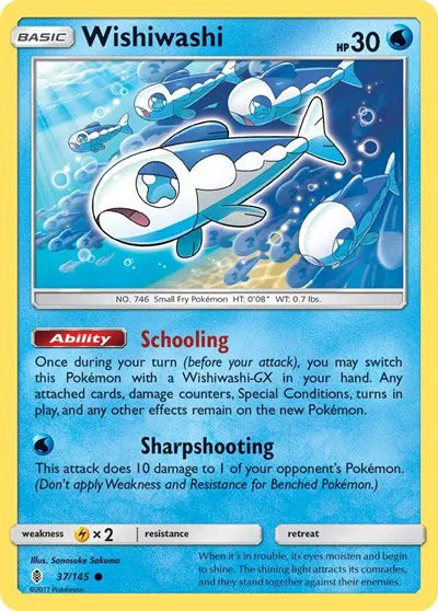 37/145 Wishiwashi Reverse Holo - Guardians Rising