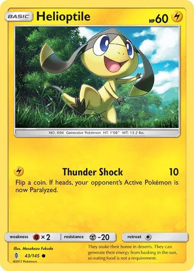 43/145 Helioptile Reverse Holo - Guardians Rising