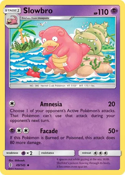 49/145 Slowbro Reverse Holo - Guardians Rising