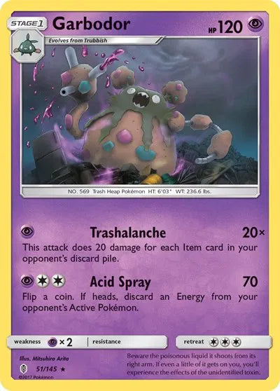 51/145 Garbodor Reverse Holo - Guardians Rising