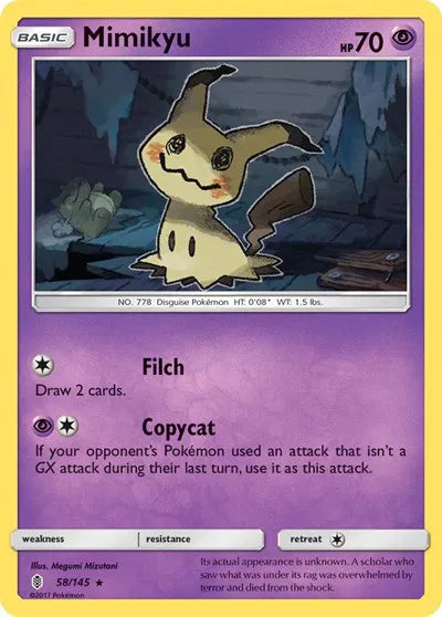 58/145 Mimikyu Holofoil - Guardians Rising