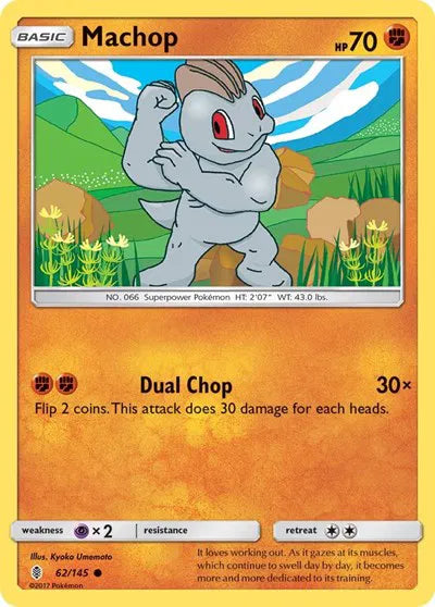 62/145 Machop Reverse Holo - Guardians Rising