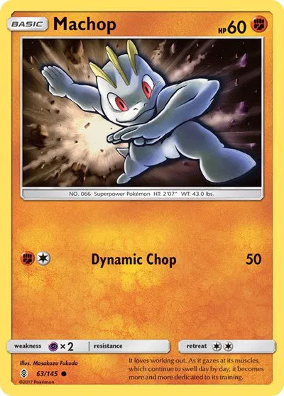 63/145 Machop Reverse Holo - Guardians Rising