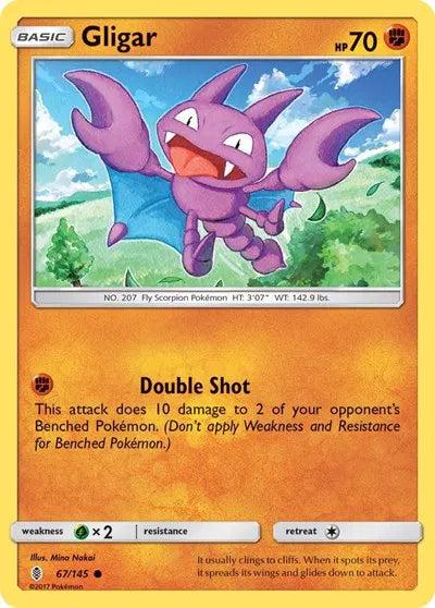 67/145 Gligar Reverse Holo - Guardians Rising