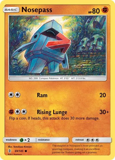 69/145 Nosepass Reverse Holo - Guardians Rising