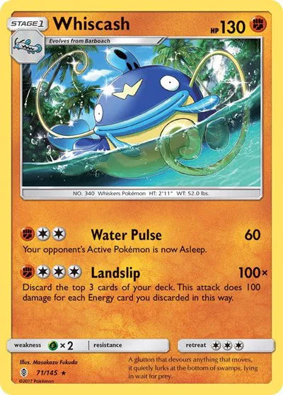 71/145 Whiscash Reverse Holo - Guardians Rising