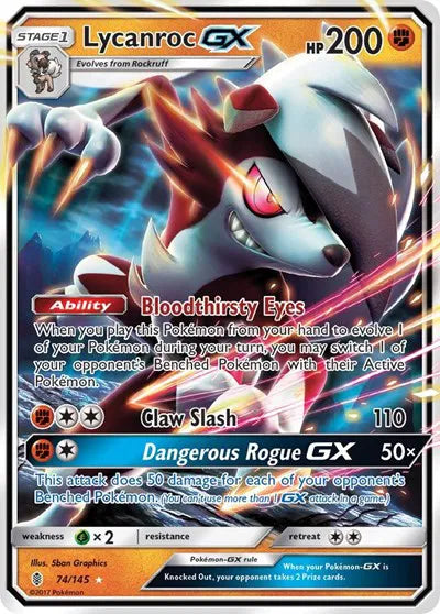 74/145 Lycanroc GX - Guardians Rising