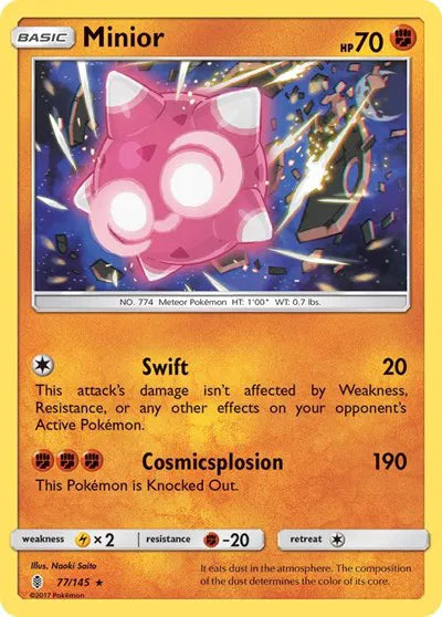 77/145 Minior Reverse Holo - Guardians Rising