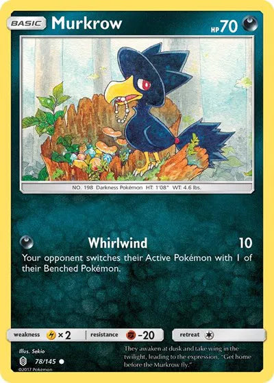 78/145 Murkrow Reverse Holo - Guardians Rising