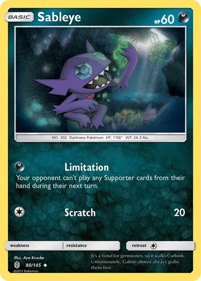 80/145 Sableye Reverse Holo - Guardians Rising