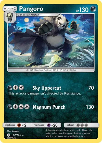 82/145 Pangoro Reverse Holo - Guardians Rising