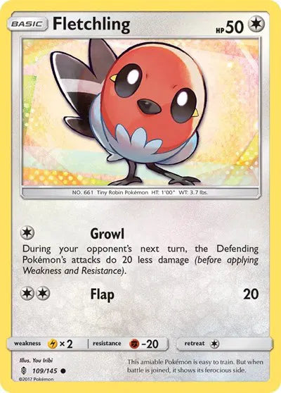 109/145 Fletchling Reverse Holo