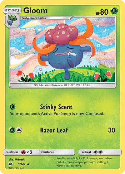 5/147 Gloom Reverse Holo - Burning Shadows