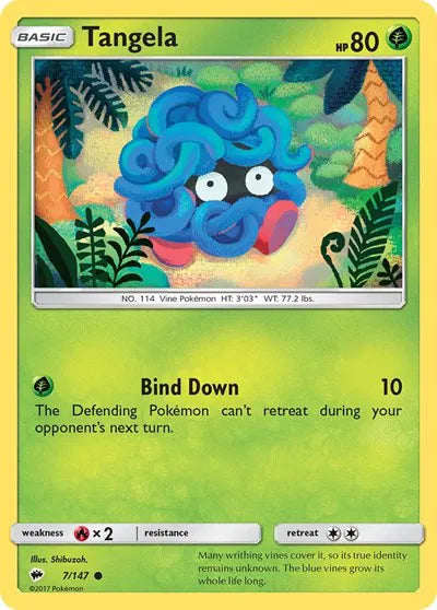 7/147 Tangela Reverse Holo - Burning Shadows