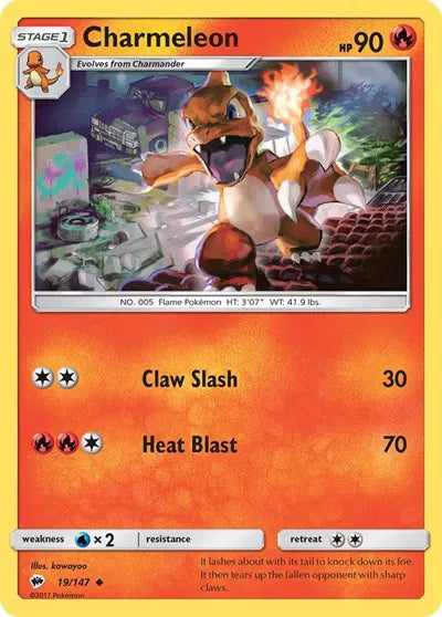19/147 Charmeleon Reverse Holo - Burning Shadows