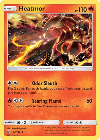 24/147 Heatmor Reverse Holo - Burning Shadows