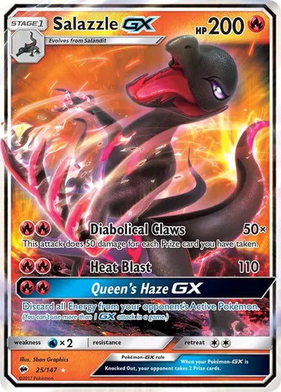25/147 Salazzle GX - Burning Shadows