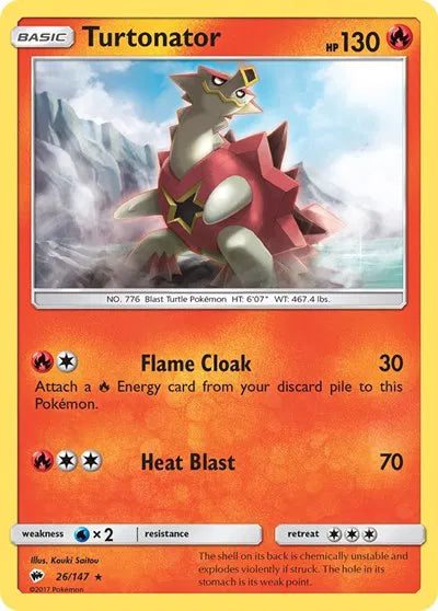 26/147 Turtonator Reverse Holo - Burning Shadows