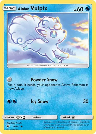 27/147 Alolan Vulpix Reverse Holo - Burning Shadows
