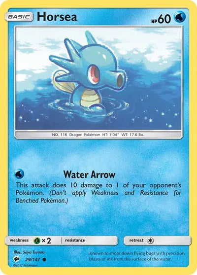 29/147 Horsea Reverse Holo - Burning Shadows