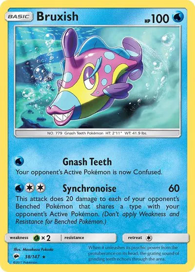 38/147 Bruxish Reverse Holo - Burning Shadows