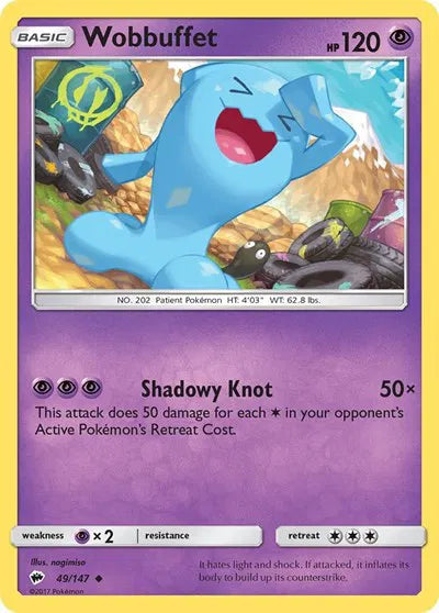 49/147 Wobbuffet Reverse Holo - Burning Shadows