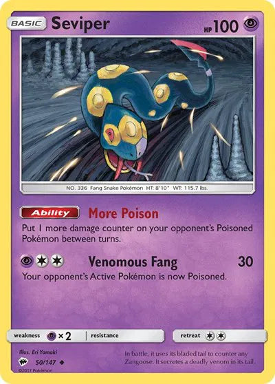 50/147 Seviper Reverse Holo - Burning Shadows