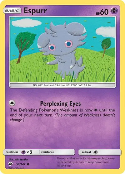 59/147 Espurr Reverse Holo - Burning Shadows