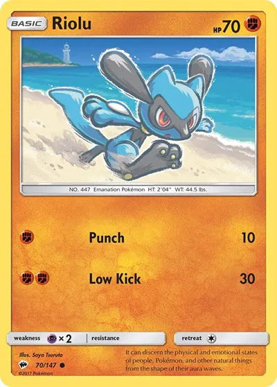 70/147 Riolu Reverse Holo - Burning Shadows