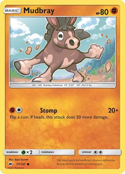 77/147 Mudbray Reverse Holo - Burning Shadows