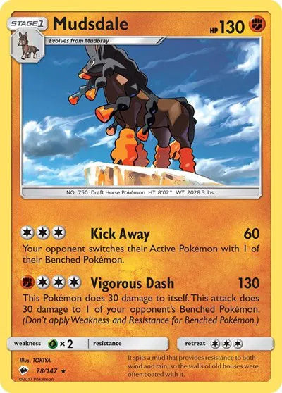78/147 Mudsdale Reverse Holo - Burning Shadows