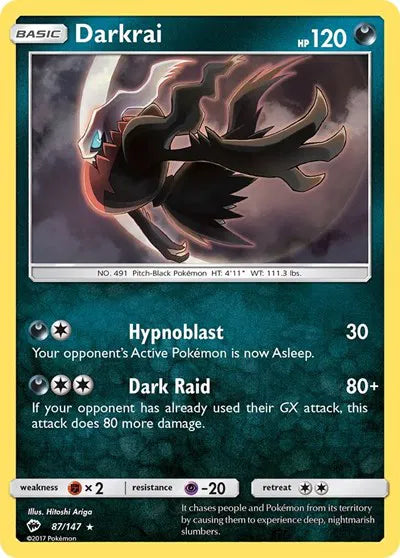 87/147 Darkrai Reverse Holo - Burning Shadows