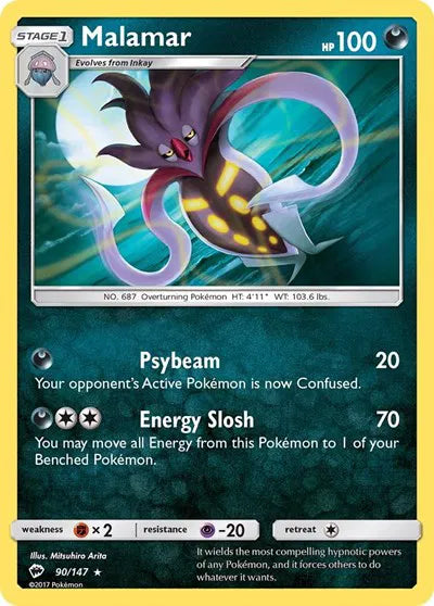 90/147 Malamar Reverse Holo - Burning Shadows