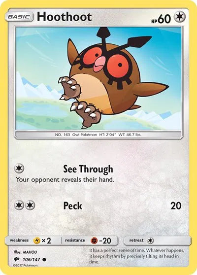 106/147 Hoothoot Reverse Holo