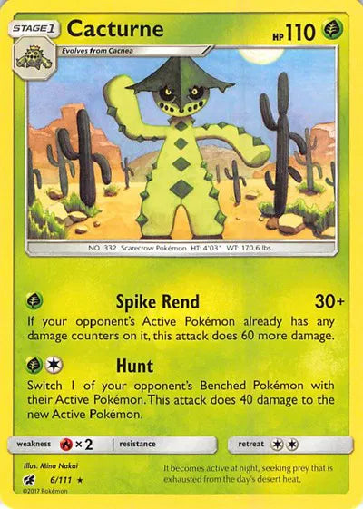 6/111 Cacturne Reverse Holo - Crimson Invasion