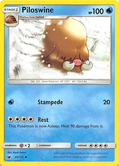 20/111 Piloswine Reverse Holo - Crimson Invasion