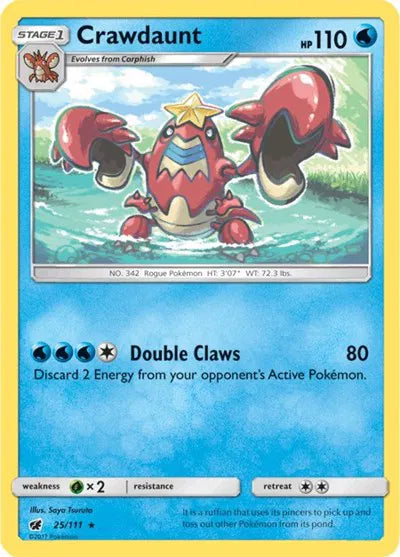 25/111 Crawdaunt Reverse Holo - Crimson Invasion