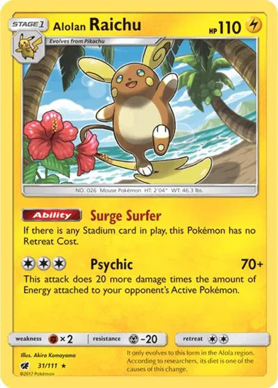 31/111 Alolan Raichu Holofoil - Crimson Invasion