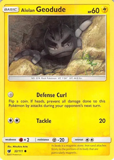 32/111 Alolan Geodude Reverse Holo - Crimson Invasion