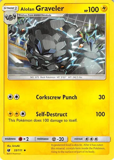 33/111 Alolan Graveler Reverse Holo - Crimson Invasion