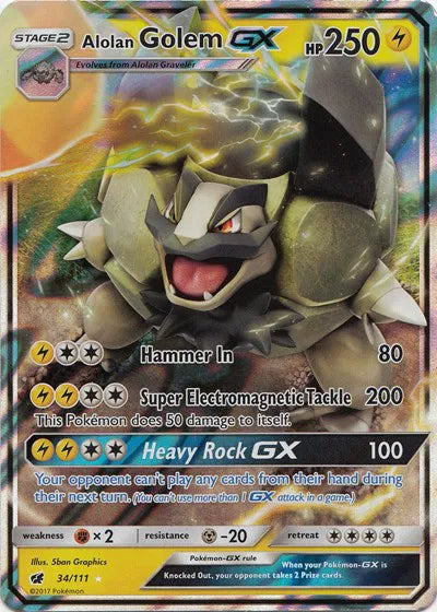 34/111 Alolan Golem GX - Crimson Invasion
