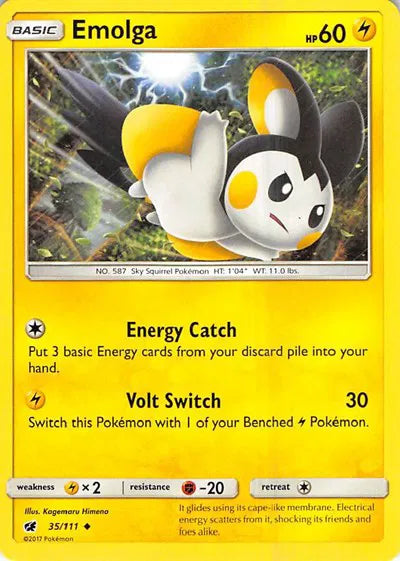 35/111 Emolga Reverse Holo - Crimson Invasion