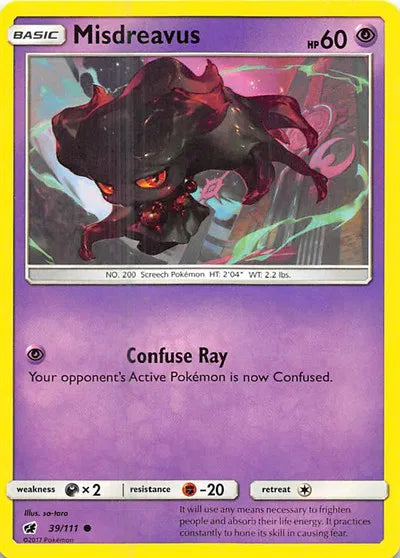 39/111 Misdreavus Reverse Holo - Crimson Invasion